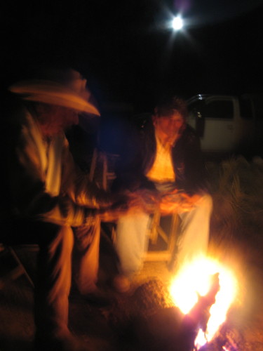 Relaxing by the fire