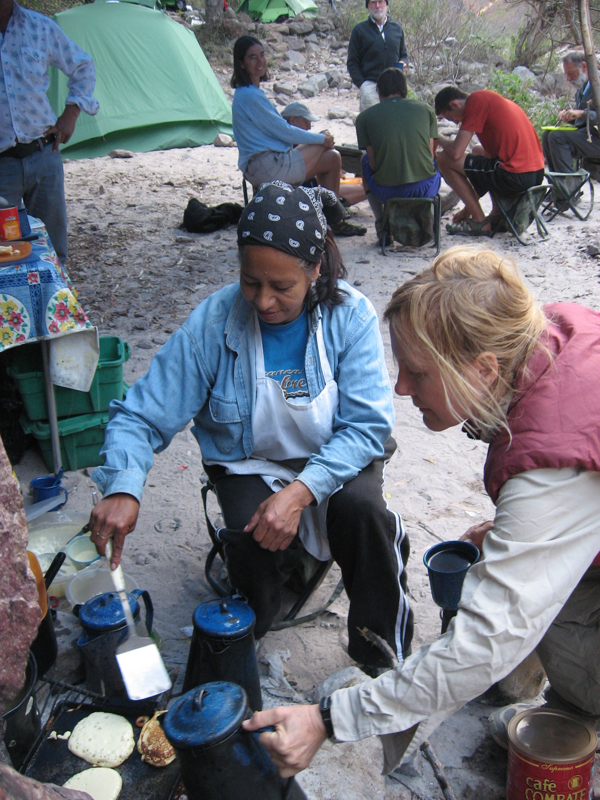 Copper Canyon Trails' camp chef prepares fresh meals on the campfire…and plenty of miner’s coffee.