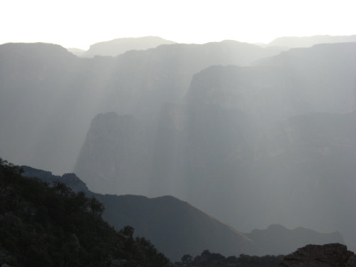 Countless ridges backlit after a Rain